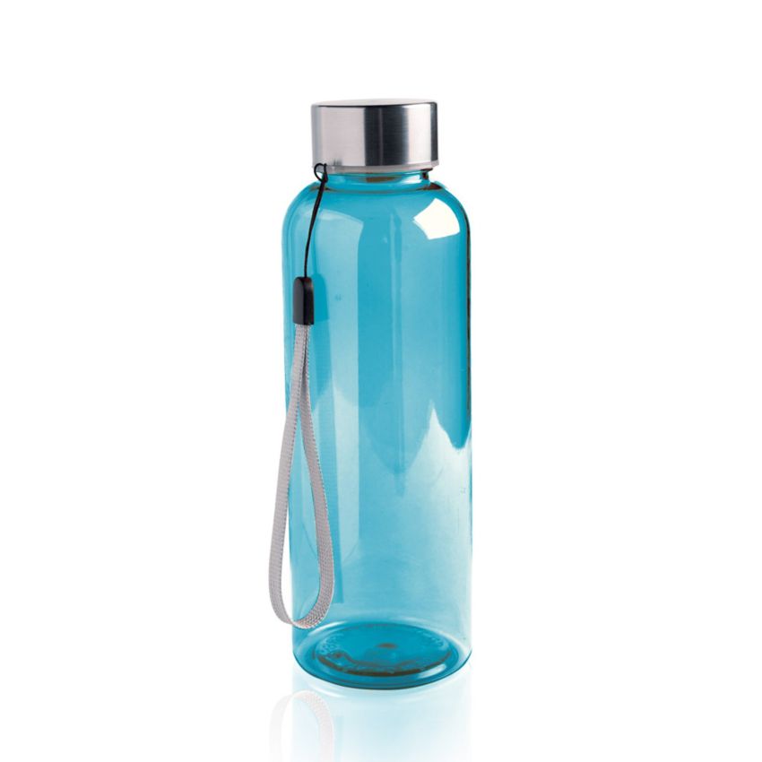 RPETbottle 500ml bottle in RPET, with steel lid and strap
