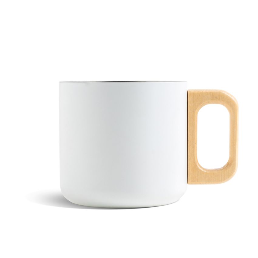 Neosteel Double-walled Stainless Steel Mug 350ml with Wooden Handle