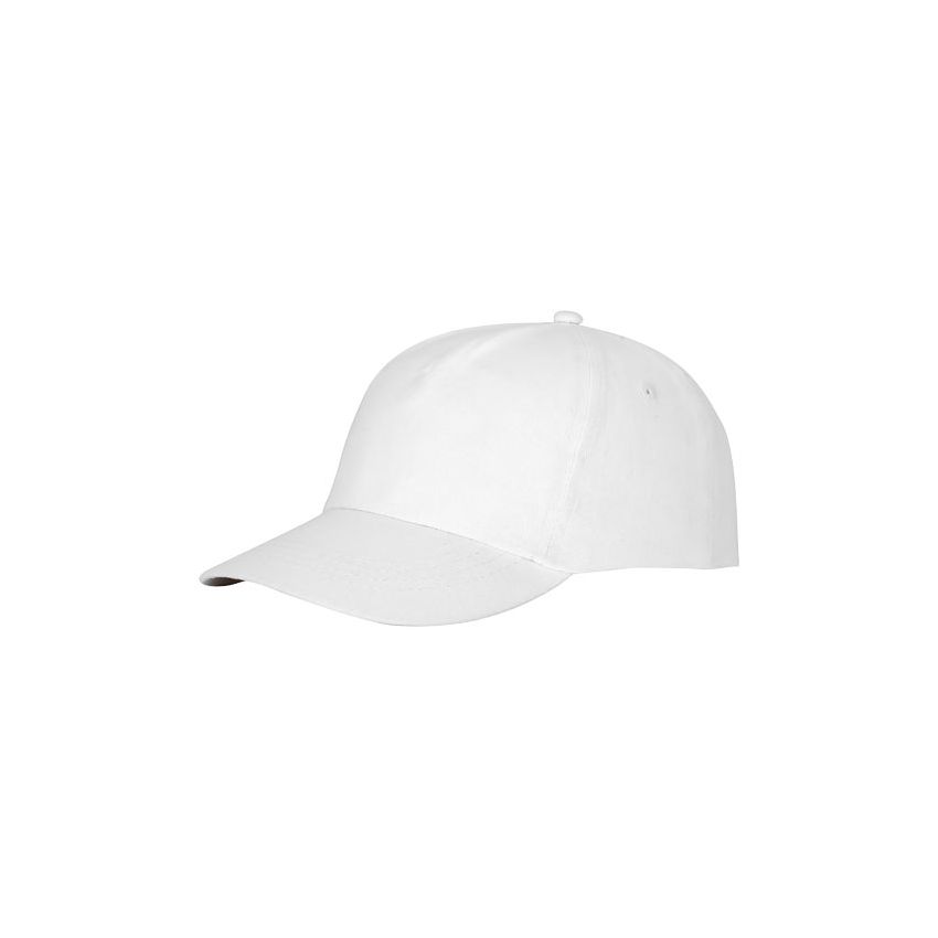 5-panel cotton cap with reinforcement and hook-and-loop fastener 