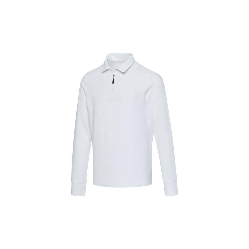 Unisex long-sleeve polo shirt with half zip 