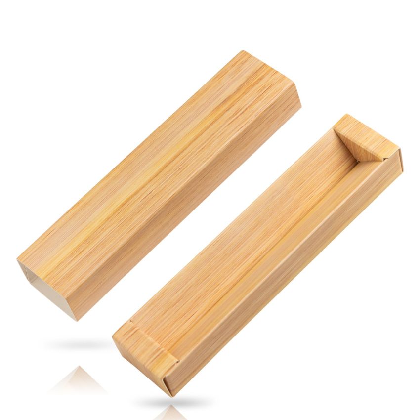 Bambox Cardboard Case for 1 Ballpoint Pen, Bamboo Pattern