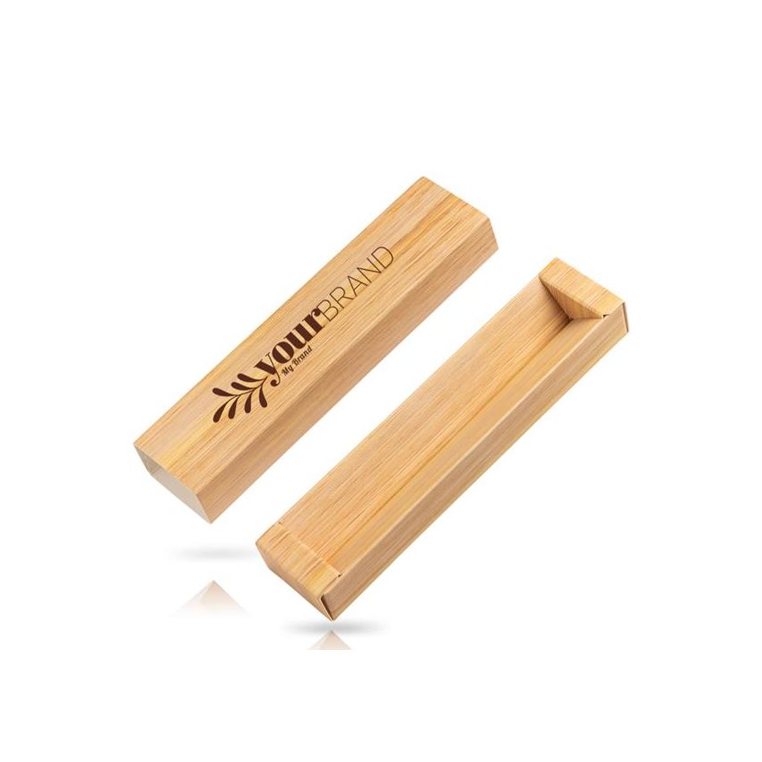 Bambox Cardboard Case for 1 Ballpoint Pen, Bamboo Pattern