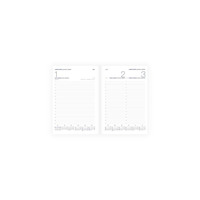 Dallas Daily A5 Planner, Dallas, rings and hard cover