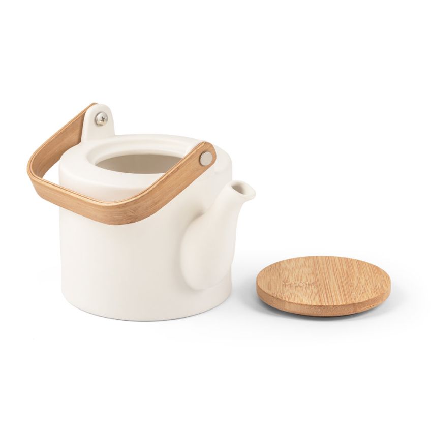 GLOGG Blue ceramic bowl with lid and bamboo handle 700mL