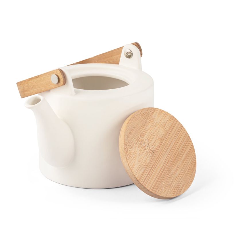 GLOGG Blue ceramic bowl with lid and bamboo handle 700mL