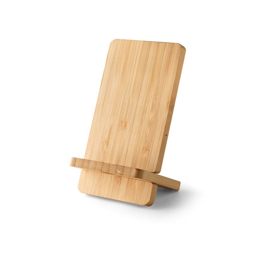LANGE Smartphone Stand with 15W Fast Wireless Charger in Bamboo