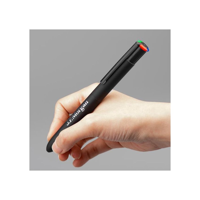 4-Colour Ballpoint Pen in Recycled Aluminium, Four-Colour Writing