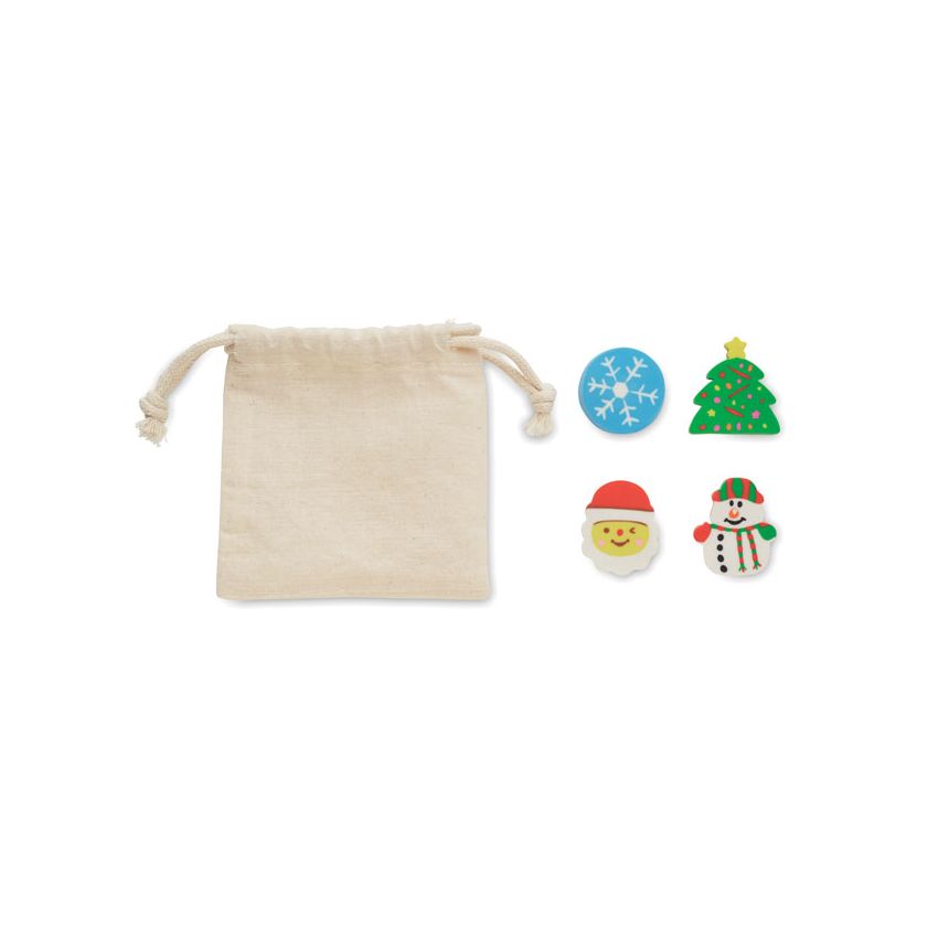 Set of 4 Christmas erasers