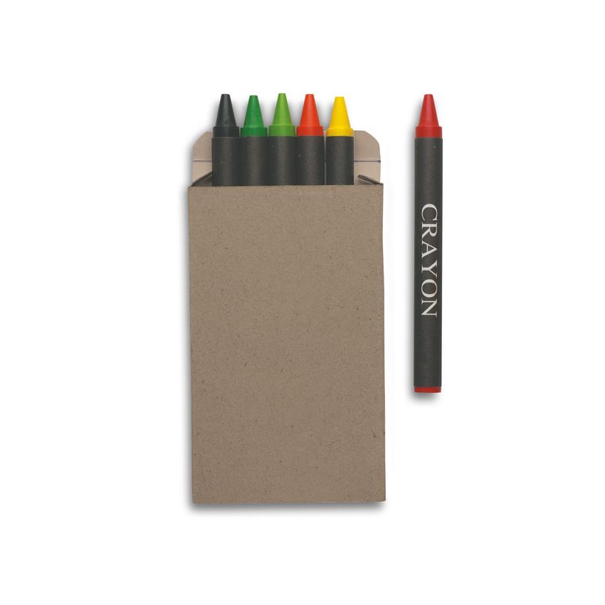 6 wax crayons case