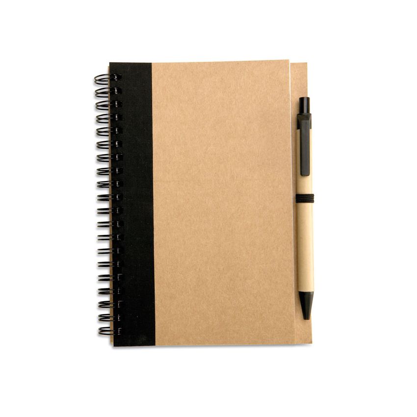 Recycled pen and notepad