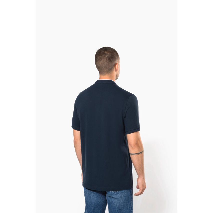 Men's short-sleeve grandad collar polo shirt