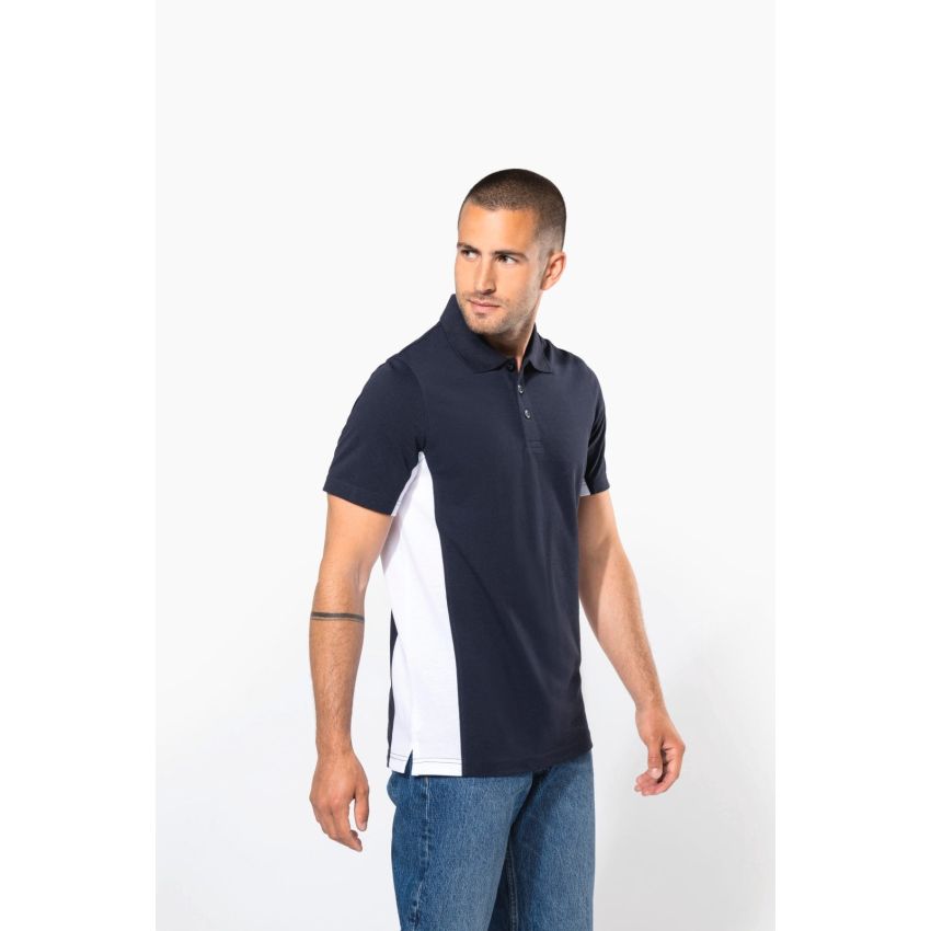 Men’s short-sleeve two-tone piqué polo shirt