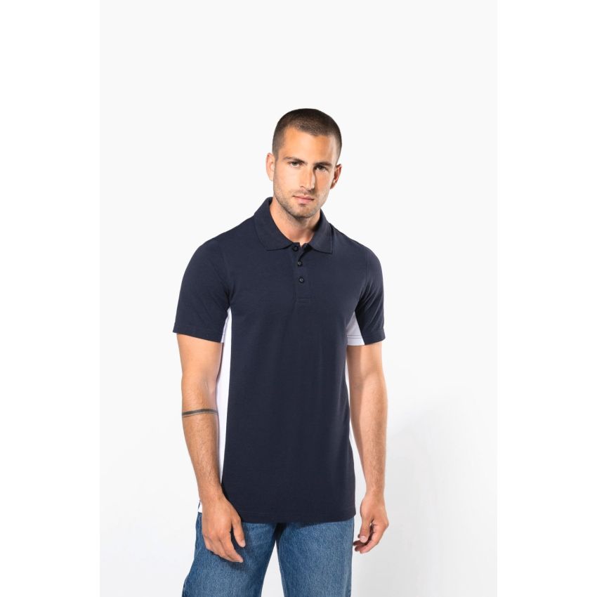 Men’s short-sleeve two-tone piqué polo shirt