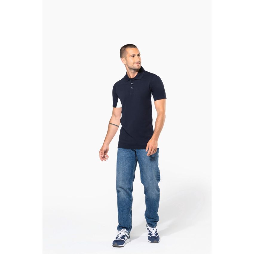 Men’s short-sleeve two-tone piqué polo shirt
