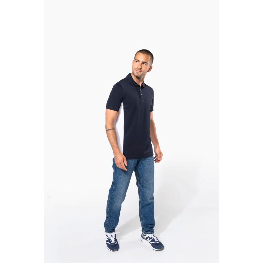 Men’s short-sleeve two-tone piqué polo shirt
