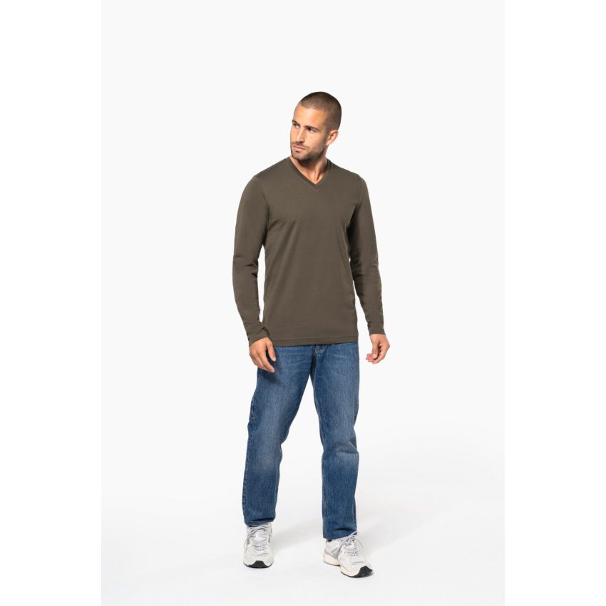 Long-sleeve V-neck T-shirt
