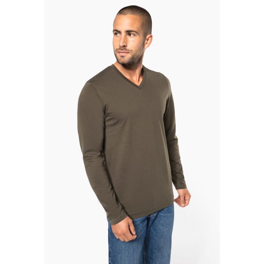 Long-sleeve V-neck T-shirt