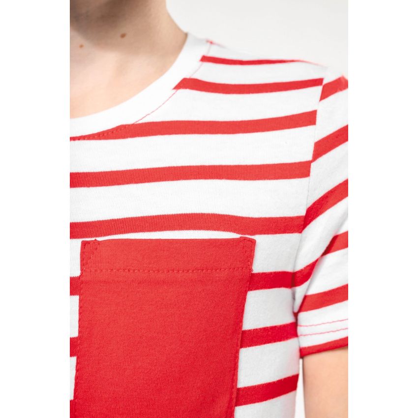 Children’s striped sailor-style short-sleeve T-shirt with pocket