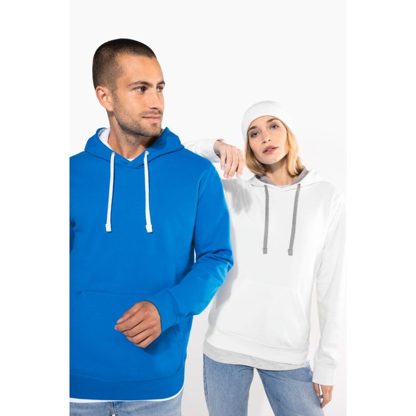 Ladies' sweatshirt with contrast hood