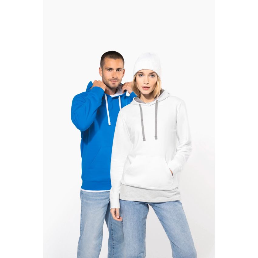Ladies' sweatshirt with contrast hood