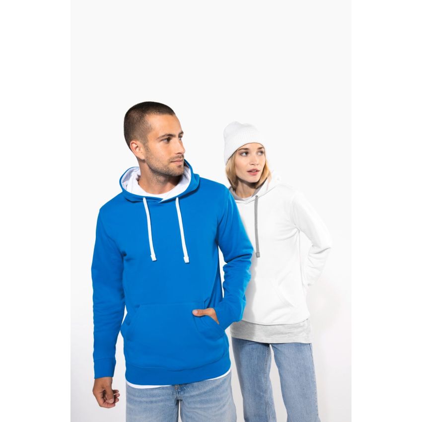 Ladies' sweatshirt with contrast hood