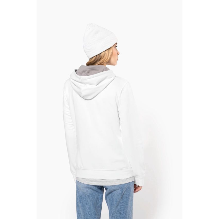 Ladies' sweatshirt with contrast hood