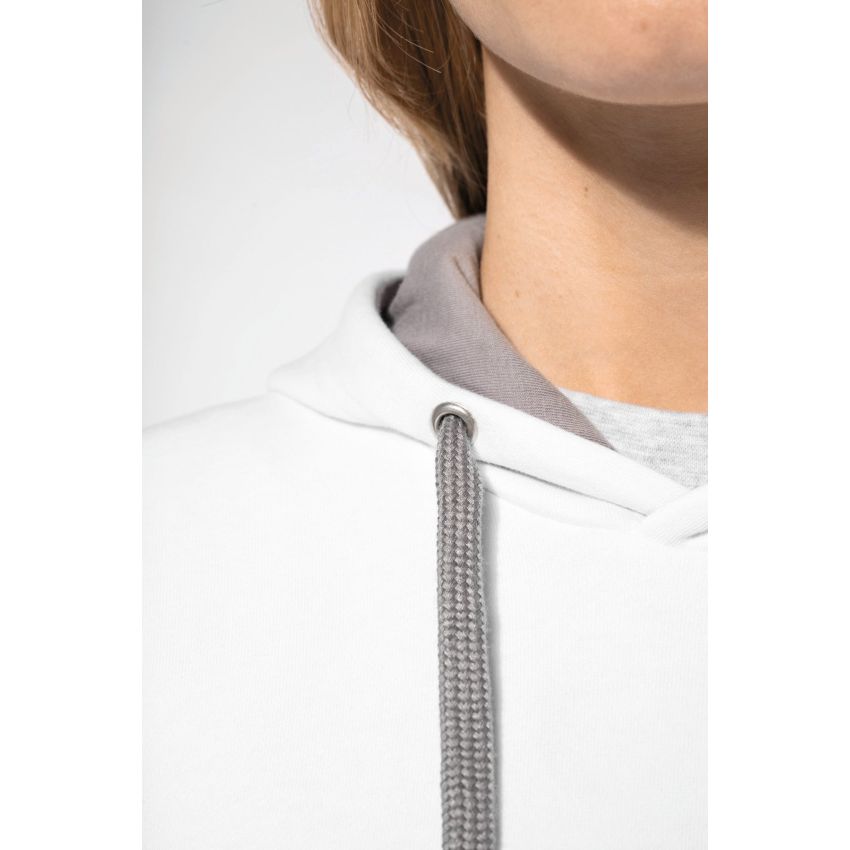 Ladies' sweatshirt with contrast hood