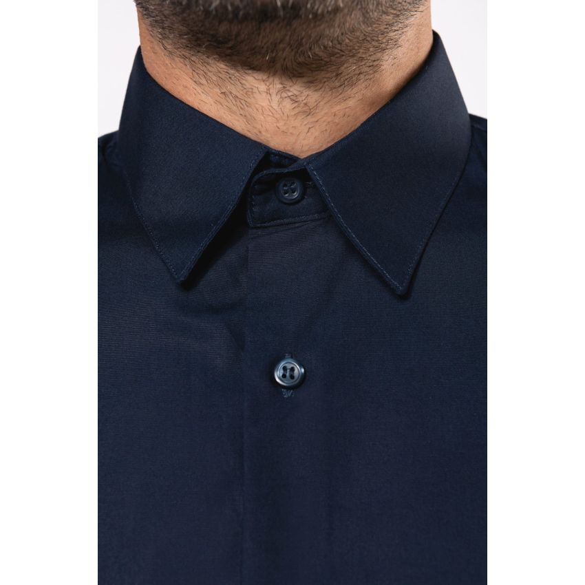 Men's long-sleeved poplin shirt
