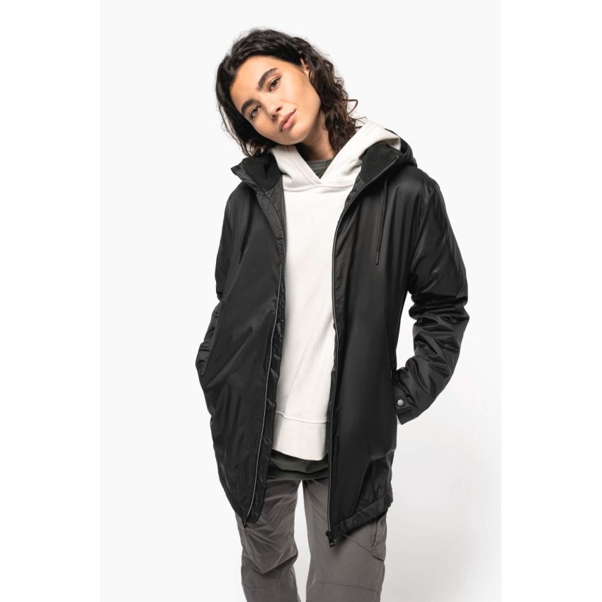 Hooded jacket with microfleece lining