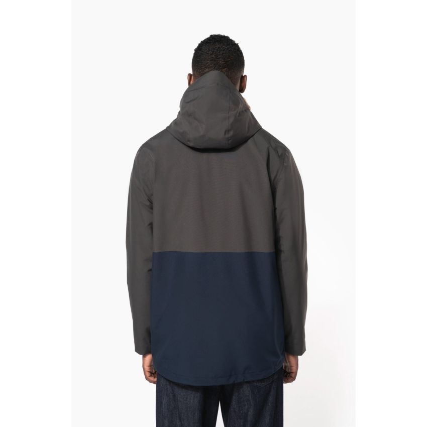 Unisex 3-in-1 waterproof two-tone parka with hood