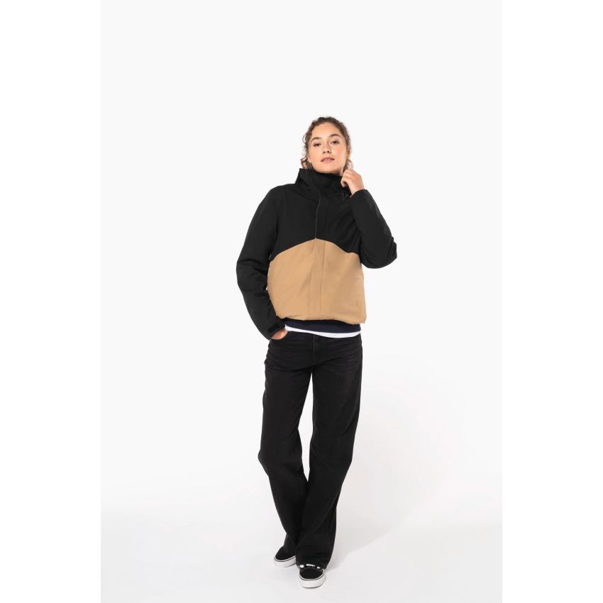 Unisex 3-in-1 waterproof two-tone parka with hood