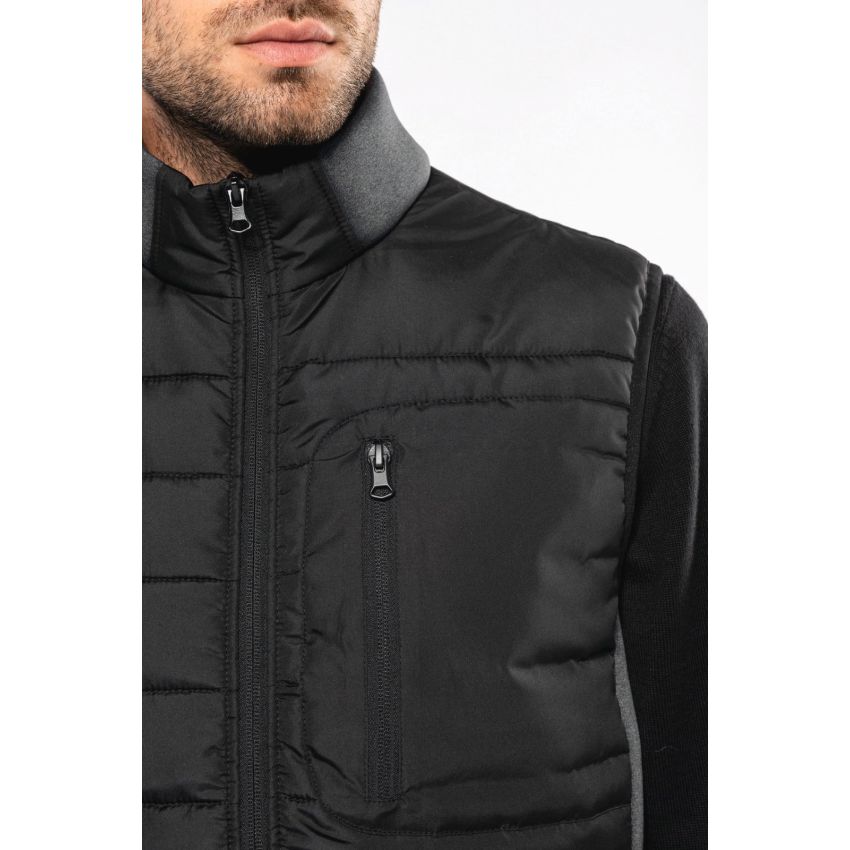Men's two-material gilet