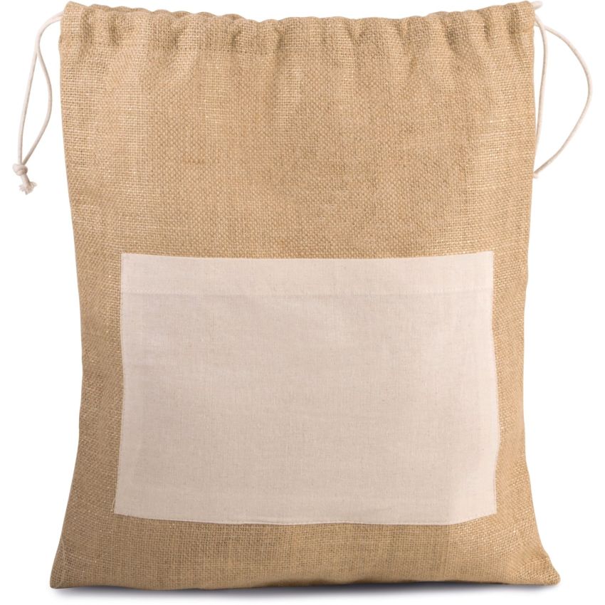 Jute bag with drawstring