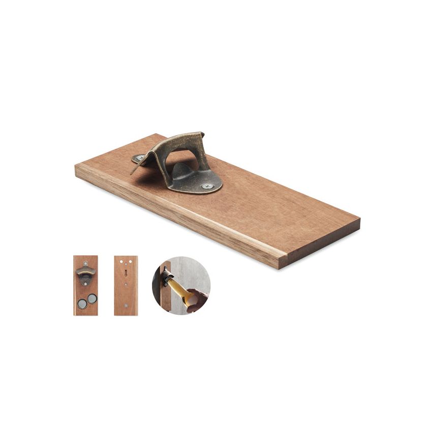 Wall-mounted bottle opener
