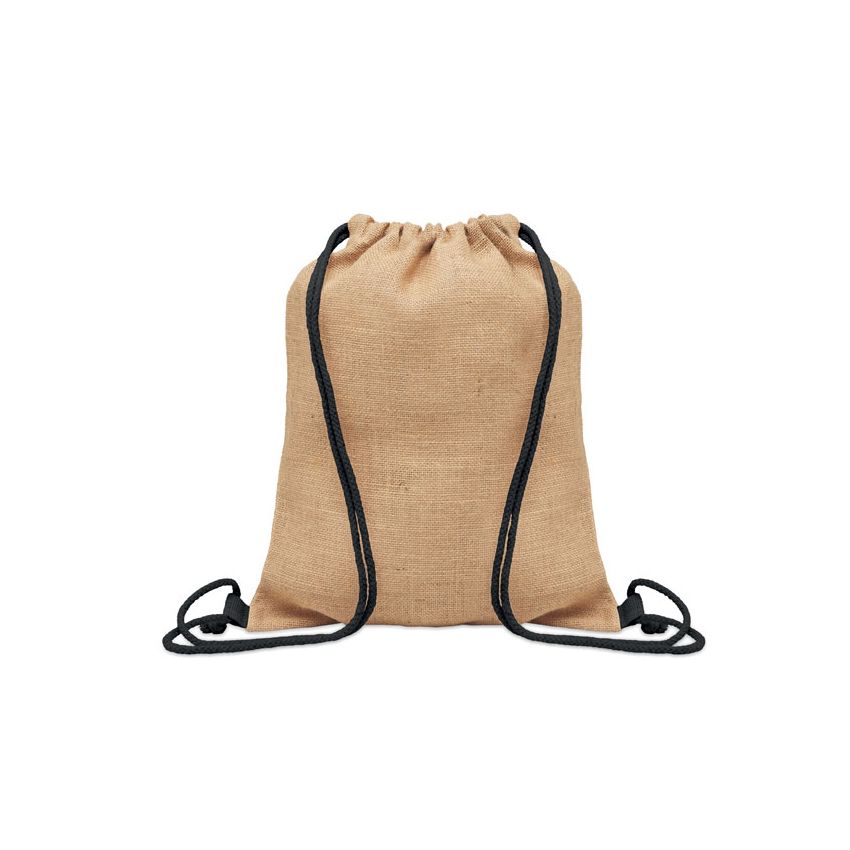 Jute sack with drawstring