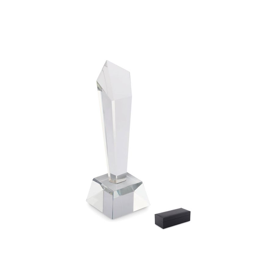 Crystal trophy in a box