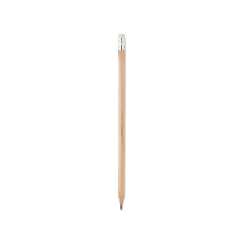 Natural pencil with eraser