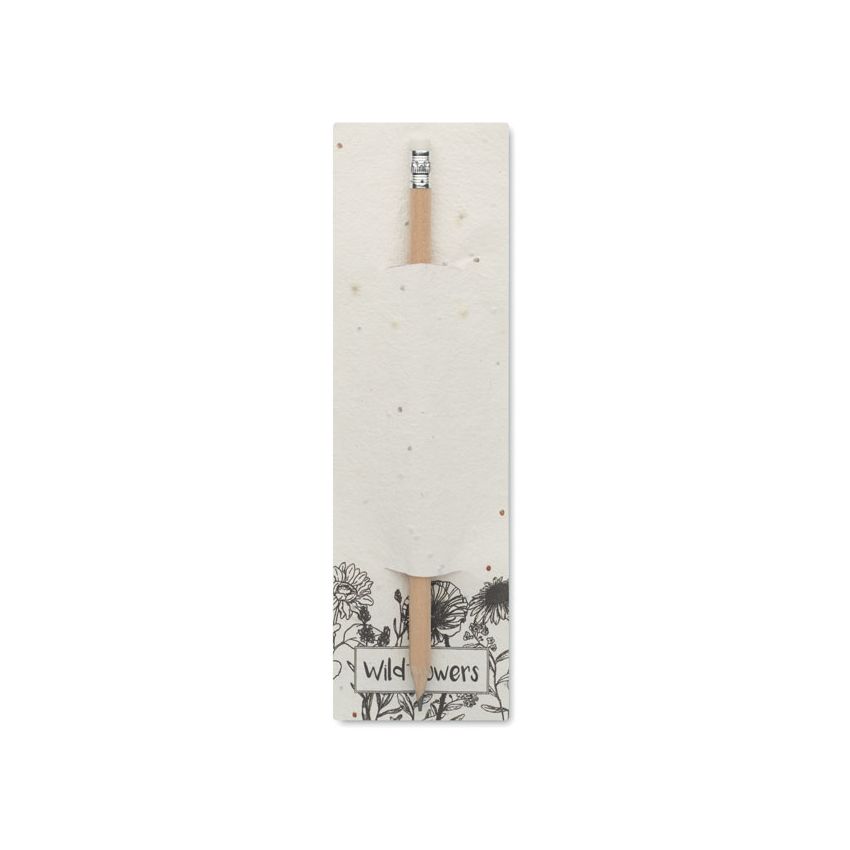 Pencil in pouch with seeds