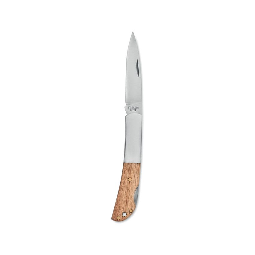Folding knife in acacia