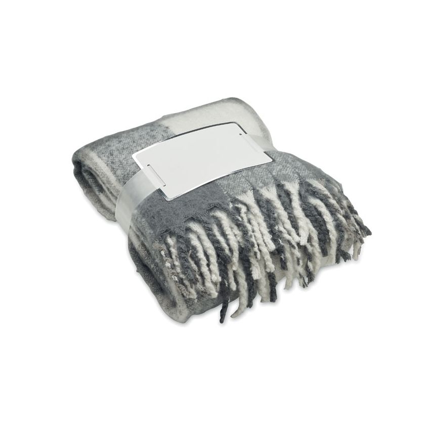 Checked mohair throw