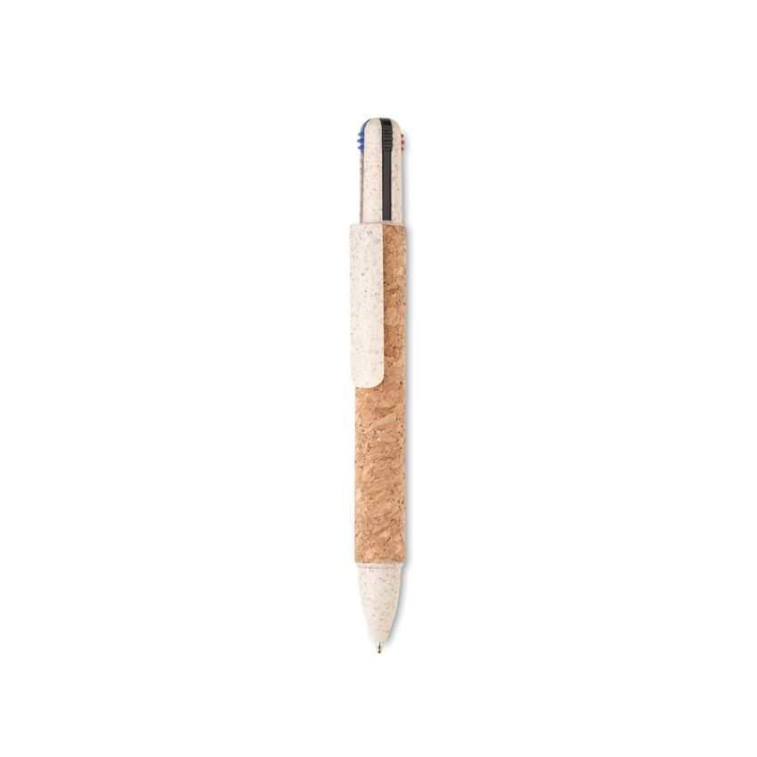 Cork pen with 4 colours