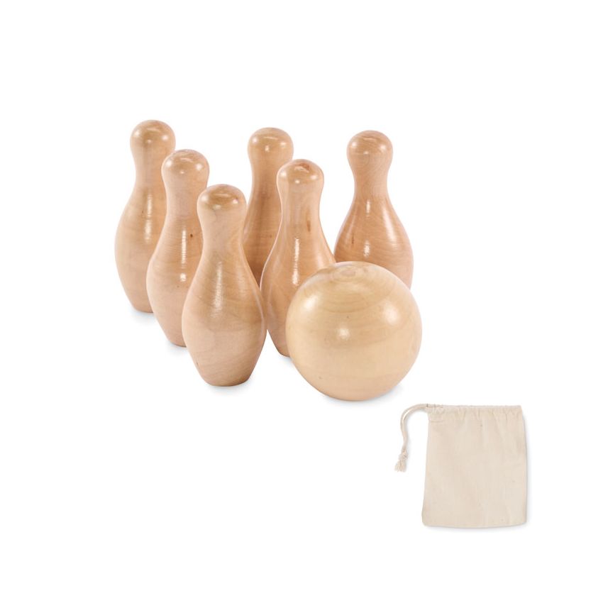 Mini wooden bowling game