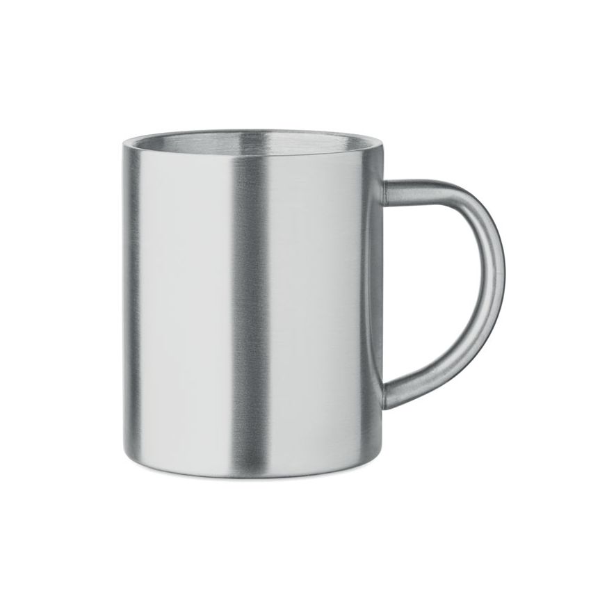Double-walled steel mug