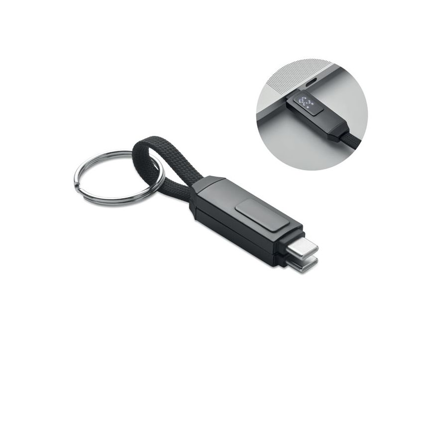 Keyring with charging cable