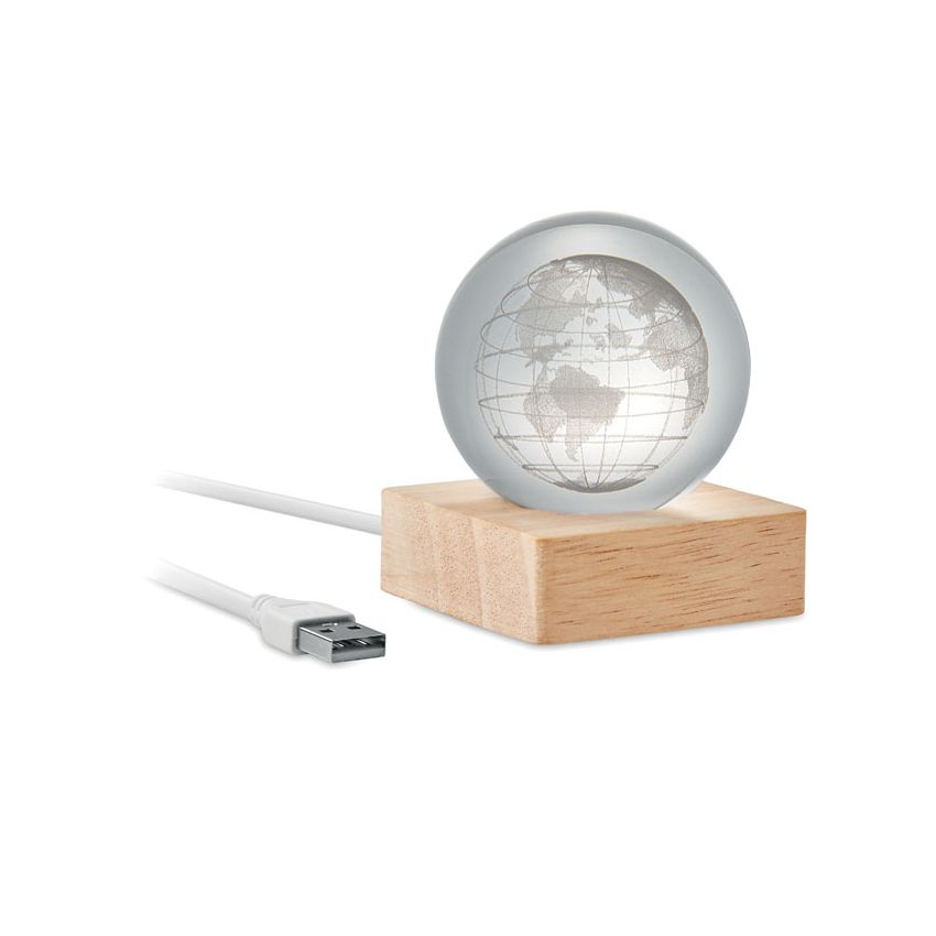 Glass ball with LED globe