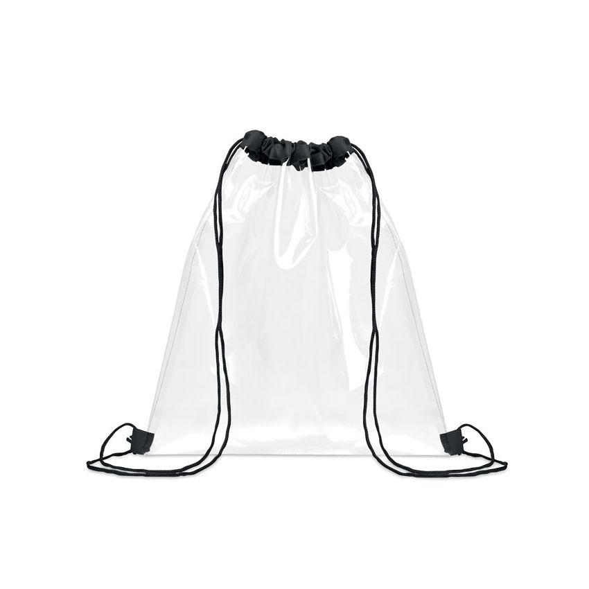 Transparent bag with drawstring