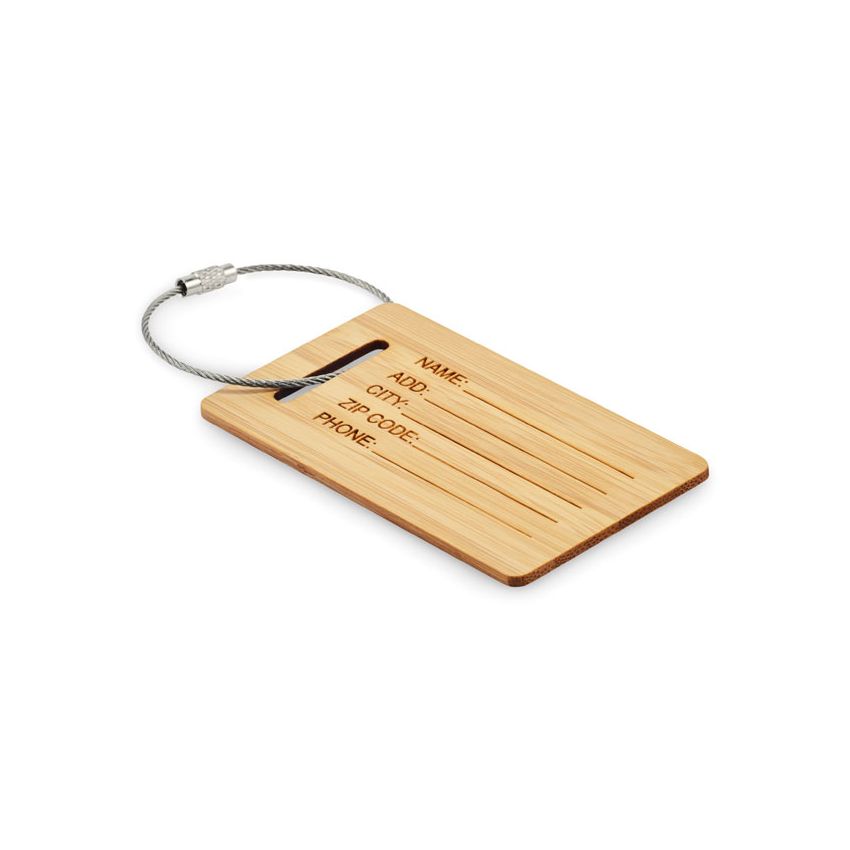 Bamboo luggage tag