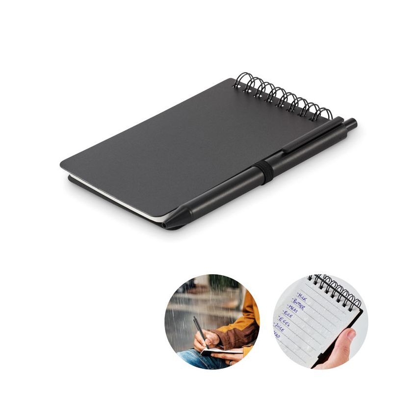 Water-repellent notebook