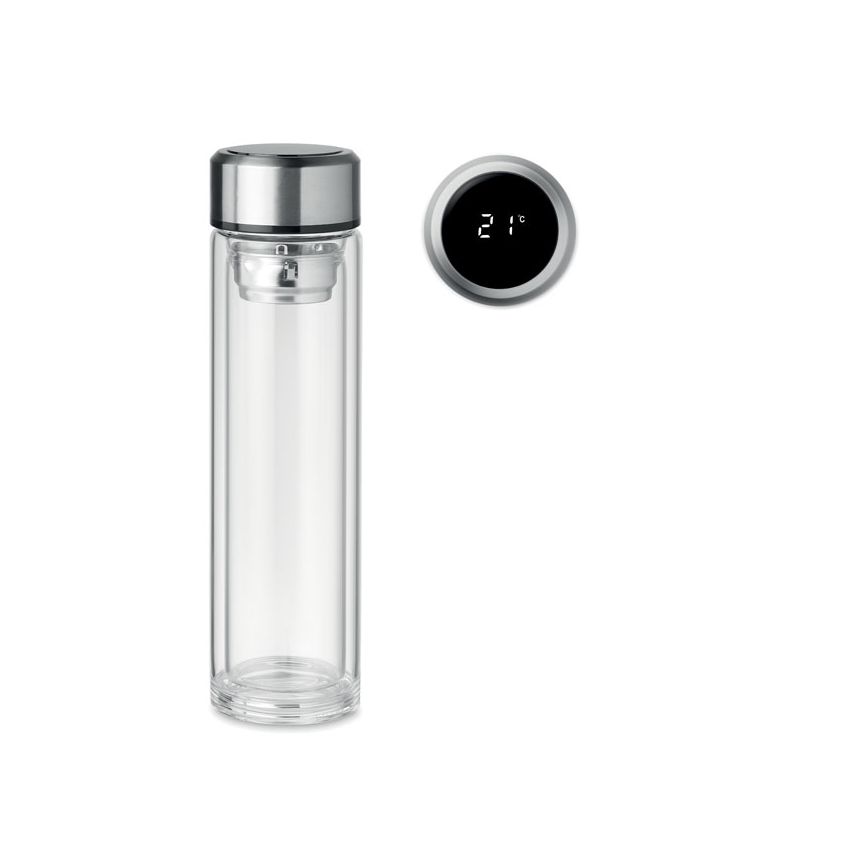 Bottle with touch thermometer