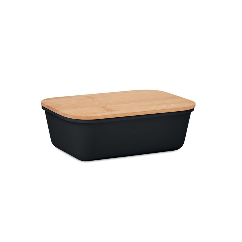 Lunch box with bamboo lid
